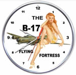 B-17 Flying Fortress Pin-up Collectible Wall Clock